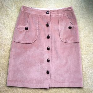 Rose blush velvet skirt from Milly of New York vintage